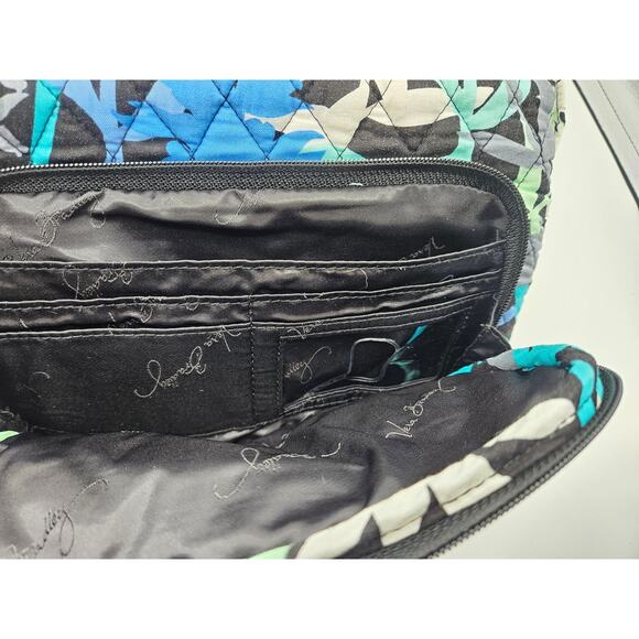 Vera Bradley Abstract Floral Hipster Crossbody Shoulder Bag Blue Green Black‎ - Picture 8 of 8